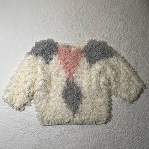 Vintage Women's 80s Shaggy Pastel Hand Crochet Pullover Knit Sweater